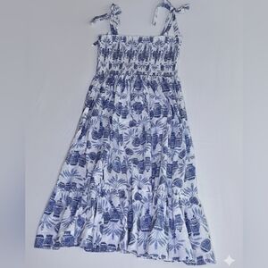 8 Oak Lane XXL Ginger Jar Chinoiserie Tie Strap Smocked Tiered Dress